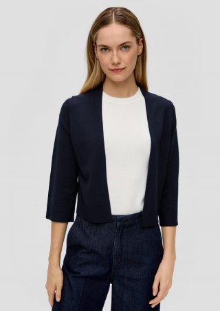 s.Oliver Kurze Strickjacke mit 3/4-Ärmel - navy