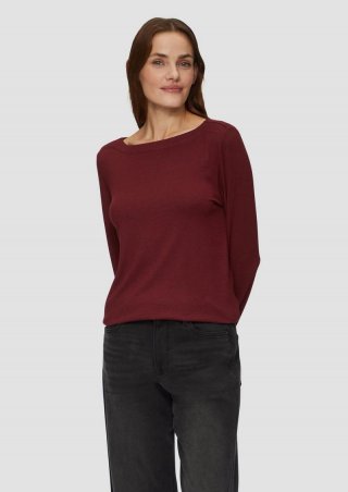 s.Oliver Weiches Longsleeve aus Jerseystrick - rubinrot