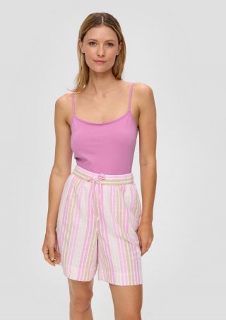 s.Oliver Spaghettiträger-Top aus Baumwollstretch im Slim Fit - rosa