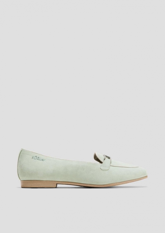 s.Oliver Slipper mit Schmuck-Detail - minze