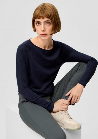 s.Oliver Longsleeve aus Baumwollmix - navy