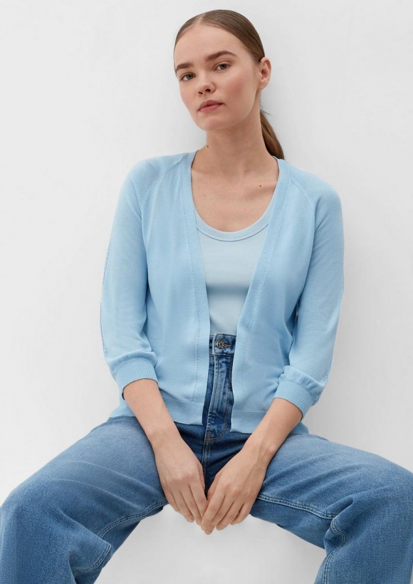 s.Oliver Strickjacke aus Viskose - hellblau