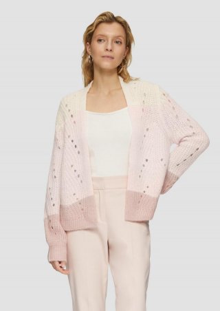 s.Oliver Alpakamix-Cardigan mit Farbverlauf - perlmuttrosa