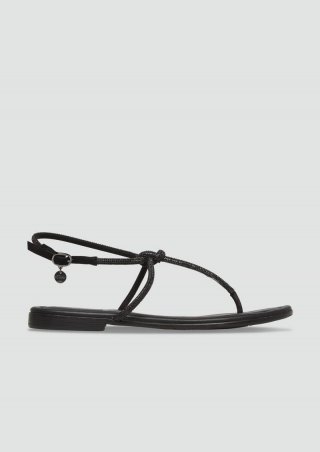 s.Oliver Riemchen-Sandalen mit Logo-Detail - schwarz