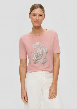 s.Oliver T-Shirt aus Baumwollstretch - pfirsich