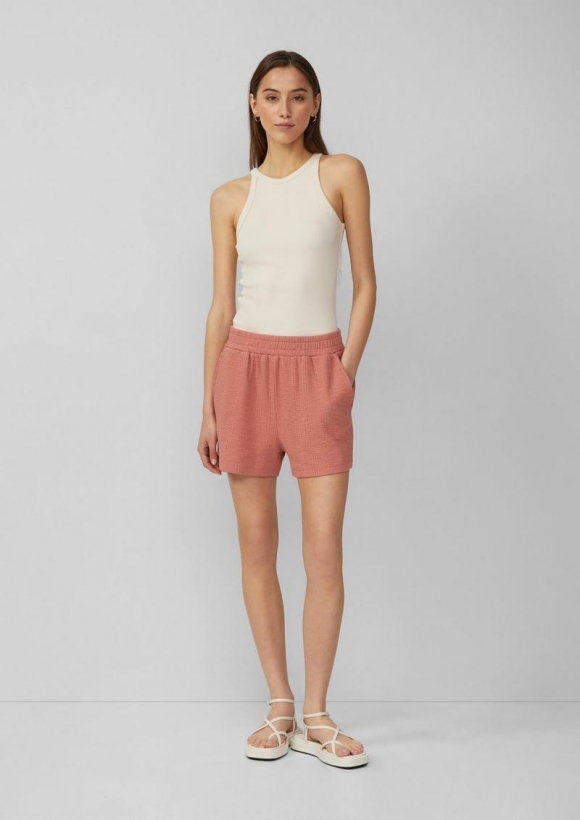 s.Oliver Strukturierte Jersey-Shorts - papaya