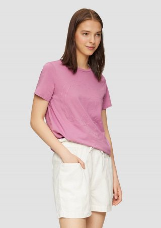 s.Oliver T-Shirt aus Jersey mit Frontprint - lavendel