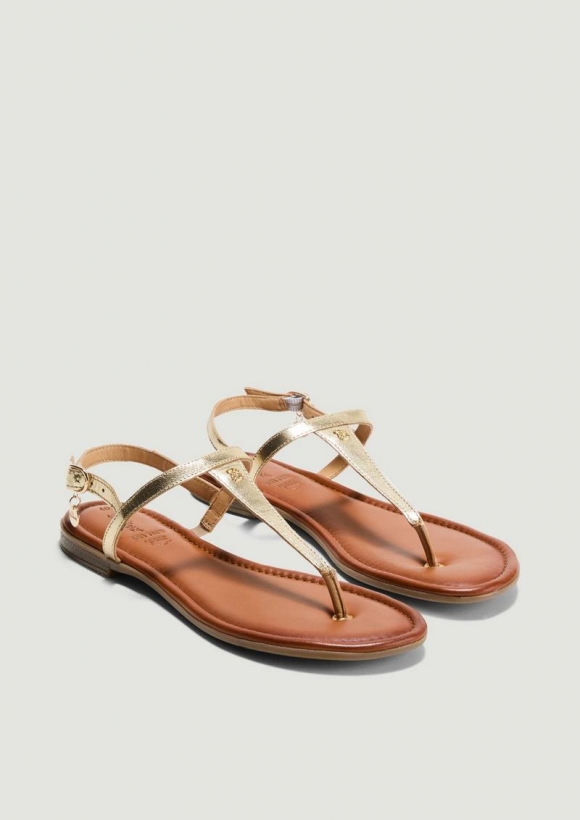 s.Oliver Riemchensandalen aus Echtleder - gold