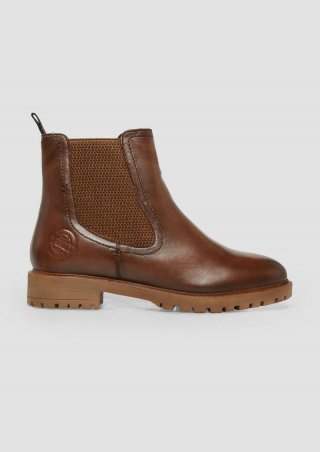 s.Oliver Chelsea Boots aus Schafsleder - hellbraun