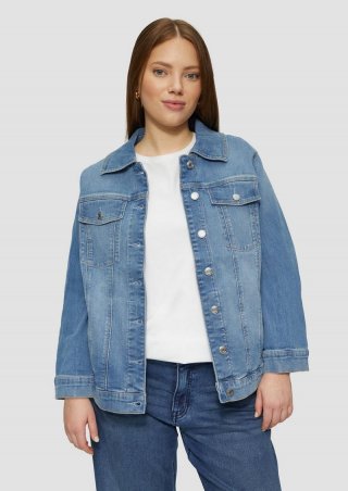s.Oliver Jeansjacke mit Eingrifftaschen - blau
