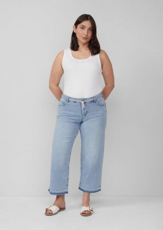 s.Oliver Croped Jeans / Straight Fit / Mid Rise / Straight Leg - blau