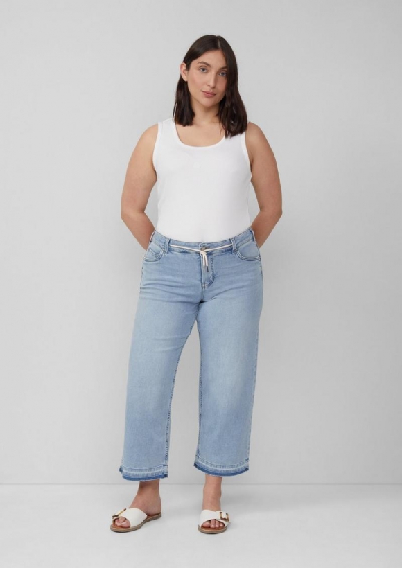 s.Oliver Croped Jeans / Straight Fit / Mid Rise / Straight Leg - blau