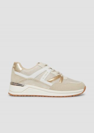 s.Oliver Sportiver Sneaker mit Leo-Detail - beige