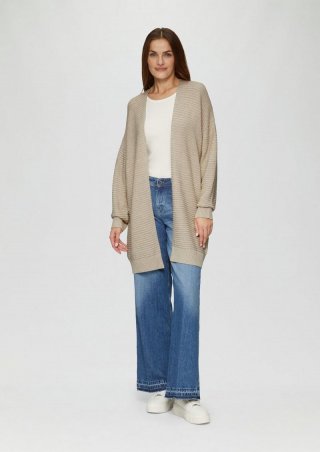 s.Oliver Strickjacke im Oversize-Look mit Ottoman-Struktur - beige