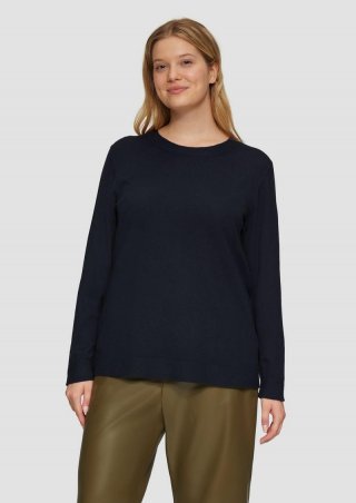 s.Oliver Strickpullover mit Rundhalsausschnitt - navy