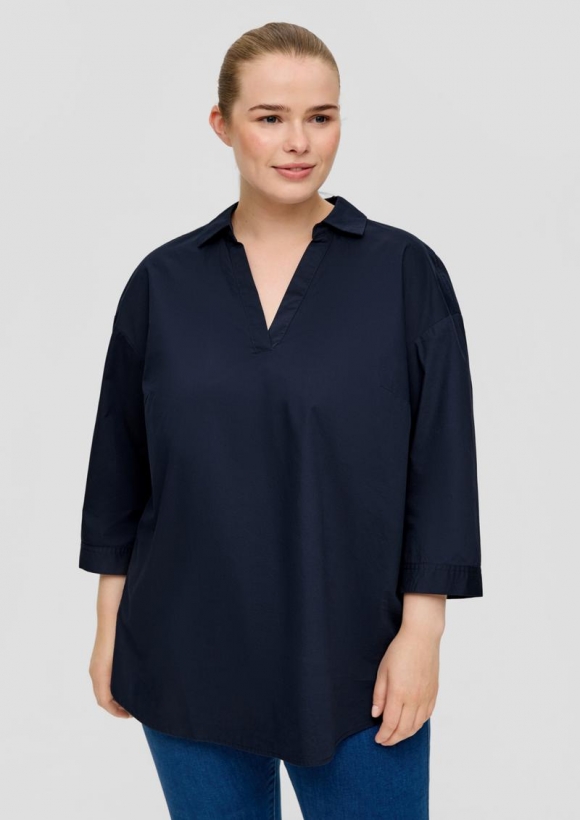 s.Oliver Bluse mit aufknöpfbarem Saum - navy