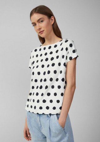 s.Oliver Viskosemix-T-Shirt im Relaxed Fit - creme