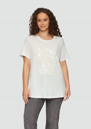s.Oliver T-Shirt aus Baumwolle mit Front-Print - weiß