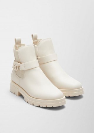s.Oliver Boots mit Schmuck-Detail - ecru
