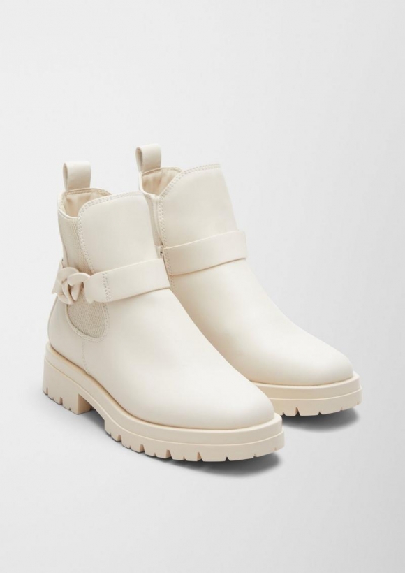 s.Oliver Boots mit Schmuck-Detail - ecru
