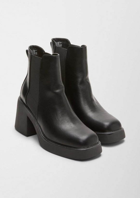 s.Oliver Stiefel mit Blockabsatz - schwarz