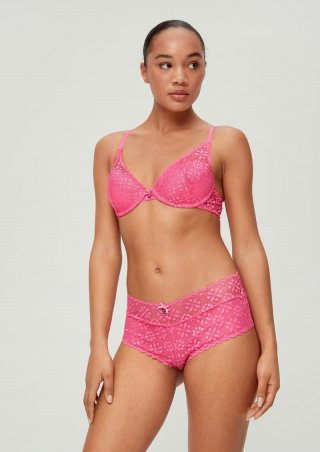 s.Oliver Highwaist-Slip mit Spitze - pink