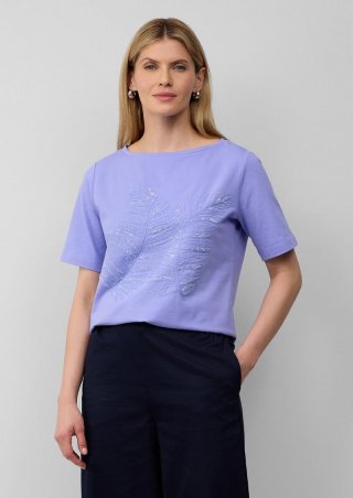 s.Oliver T-Shirt im Relaxed Fit mit Pailletten - himmelblau
