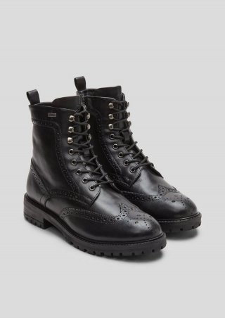 s.Oliver Brouge-Boots aus Leder - schwarz