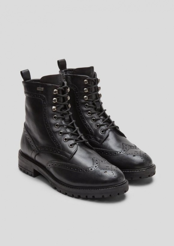 s.Oliver Brouge-Boots aus Leder - schwarz