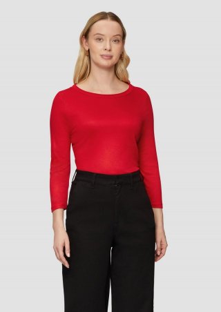 s.Oliver Jersey-Shirt mit Rundhalsausschnitt - mohnrot