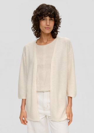 s.Oliver Lange Strickjacke aus Leinenmix - beige