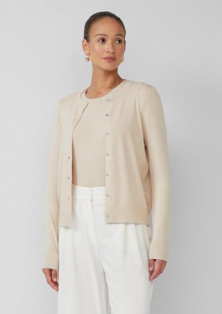 s.Oliver Cardigan aus Viskosemix mit Glitzergarn - beige