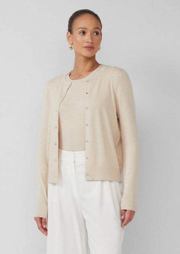 s.Oliver Cardigan aus Viskosemix mit Glitzergarn - beige