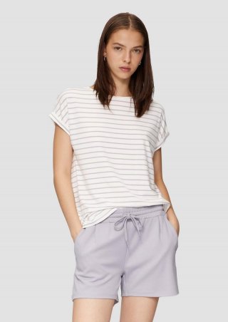 s.Oliver T-Shirt aus Lyocellmix mit Ringelmuster - ecru
