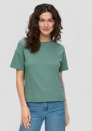 s.Oliver T-Shirt mit Musterstruktur - helles petrol