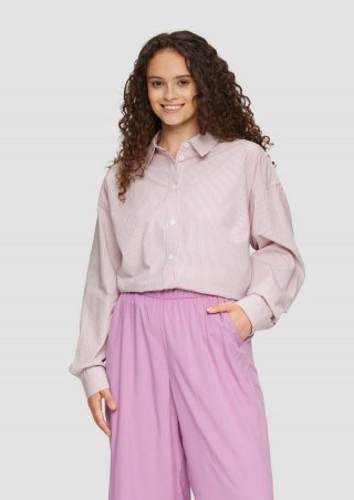 s.Oliver Oversized-Hemdbluse aus Baumwolle - ecru
