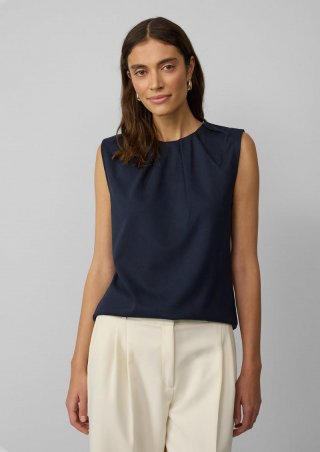 s.Oliver Viskosemix-Top mit gelegten Faltern - navy