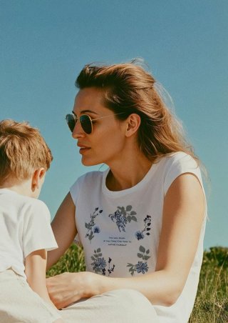 s.Oliver T-Shirt mit Frontprint im Relaxed Fit - creme
