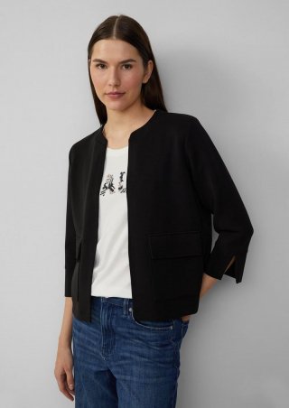 s.Oliver Scuba-Jacke im Relaxed Fit mit 3/4-Ärmeln - schwarz