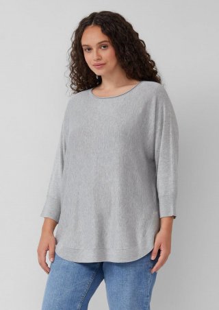 s.Oliver Strickpullover mit Fledermausarm - grau meliert