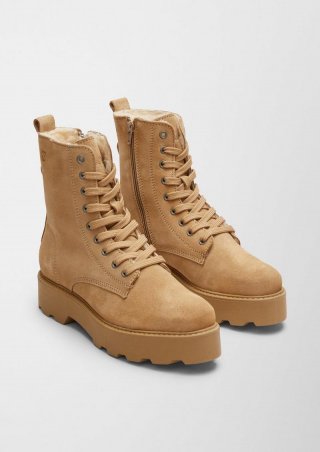 s.Oliver Lederstiefel mit Teddyfutter - hellbraun