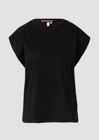 s.Oliver T-Shirt mit leicht überschnittenen Schultern - schwarz