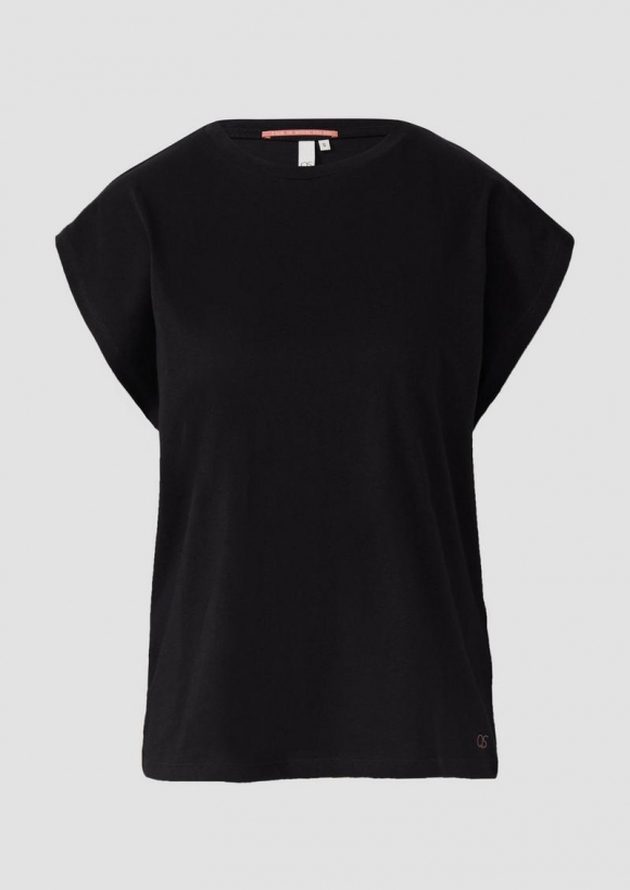 s.Oliver T-Shirt mit leicht überschnittenen Schultern - schwarz