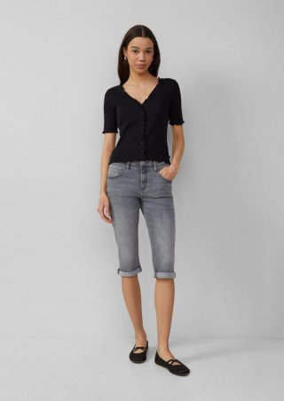 s.Oliver Jeans Catie / Slim Fit / Mid Rise / Capri Length - anthrazit