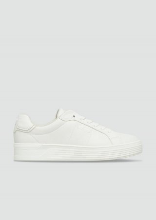 s.Oliver Sportive Sneaker in Leder-Optik - weiß