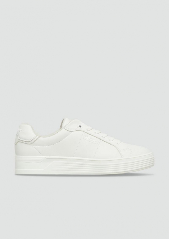 s.Oliver Sportive Sneaker in Leder-Optik - weiß