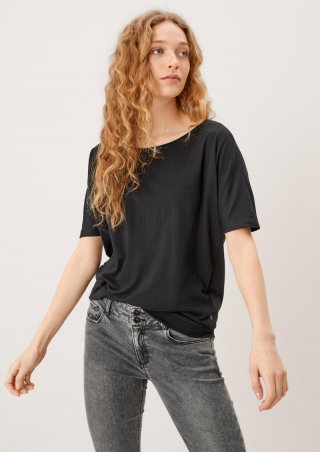 s.Oliver Jerseyshirt aus Baumwollmix - schwarz