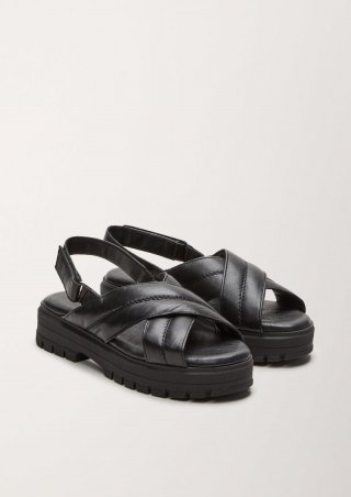 s.Oliver Sandalen aus Echtleder - schwarz