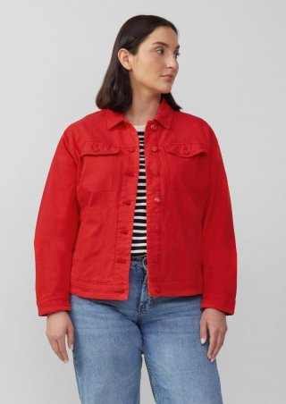 s.Oliver Elastische Jeansjacke mit seitlichen Eingrifftaschen - rot