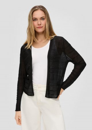 s.Oliver Cardigan mit Musterstruktur - schwarz